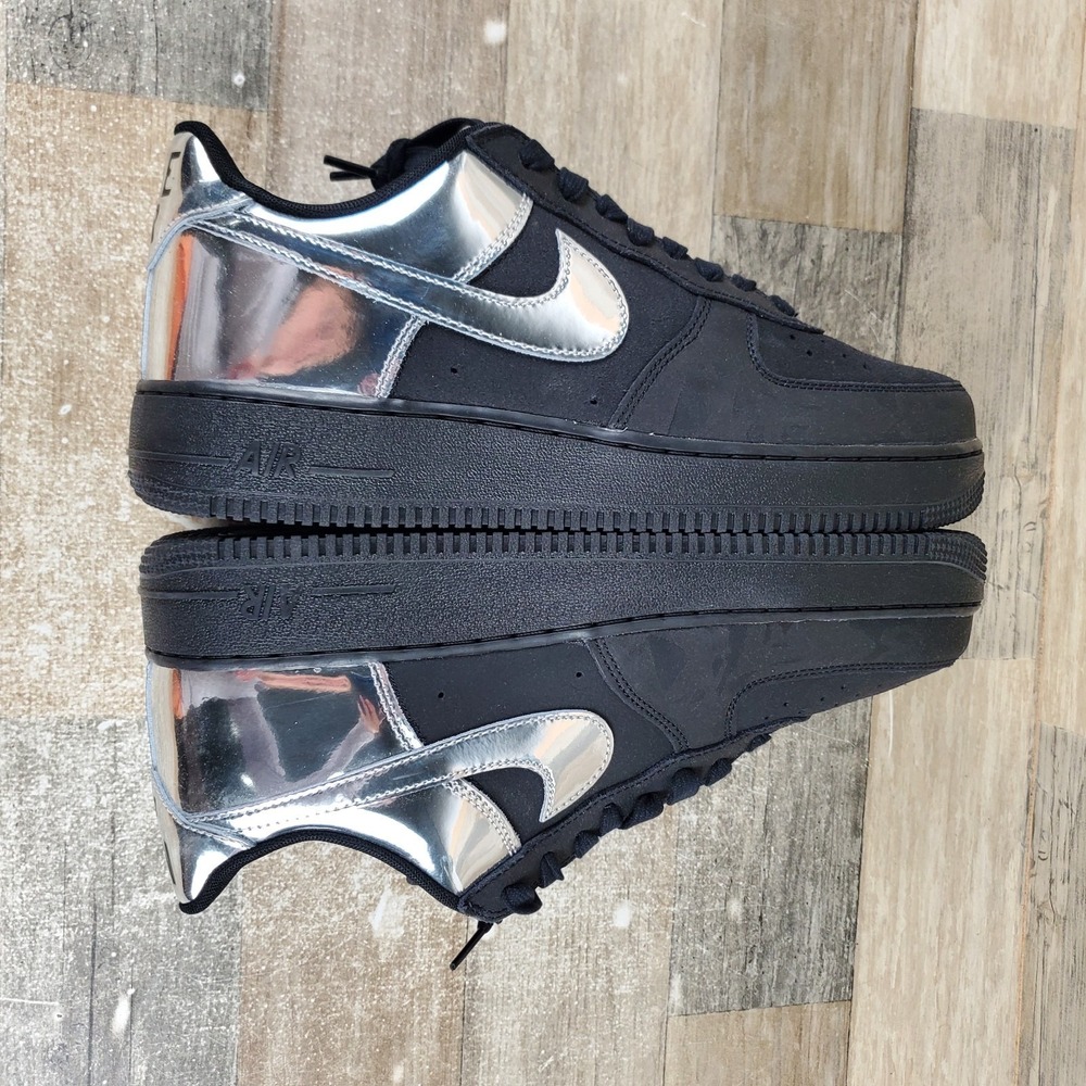 Nike Air Force 1 Low Retro All-Star Mens Shoes Sz 10.5 Black Lace Up Sneakers - Picture 7 of 10